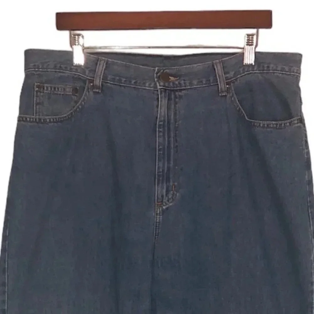 VINTAGE L.L. BEAN Sz 18 Reg. Women's Plus Size Light Wash High Waisted Mom Jeans - Picture 2 of 7